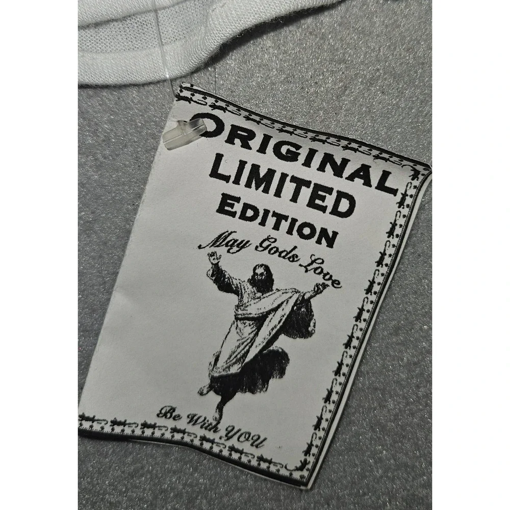 Vintage Micheal K Nightgown Jesus Graphic Ruffle Dress White May Gods Love USA